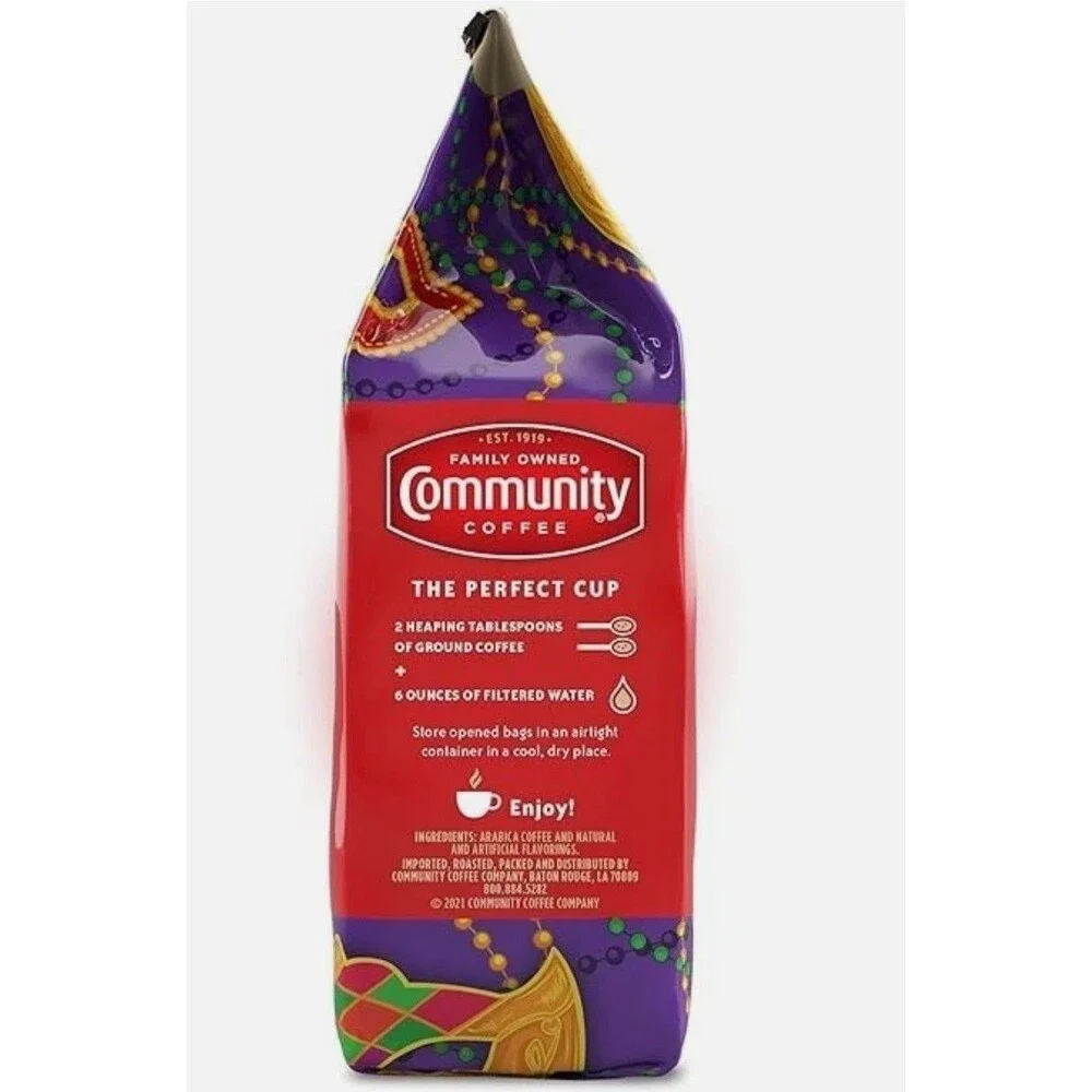 Community Coffee Mardi Gras King Cake Ground Coffee 12 oz 2 Pack NEW